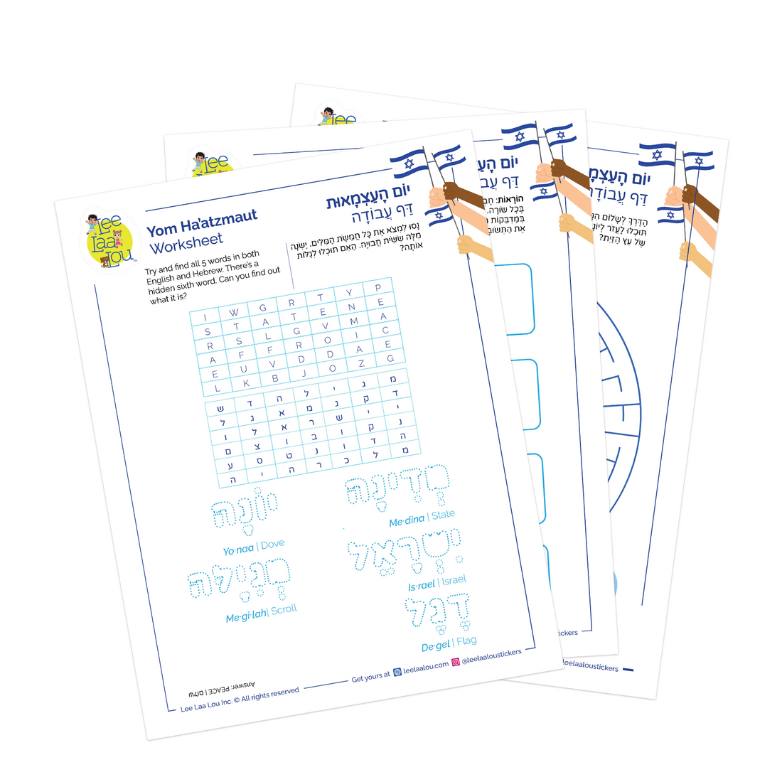 A fun and educational activity for kids to learn about Israel's independence, the history, symbols, and culture.