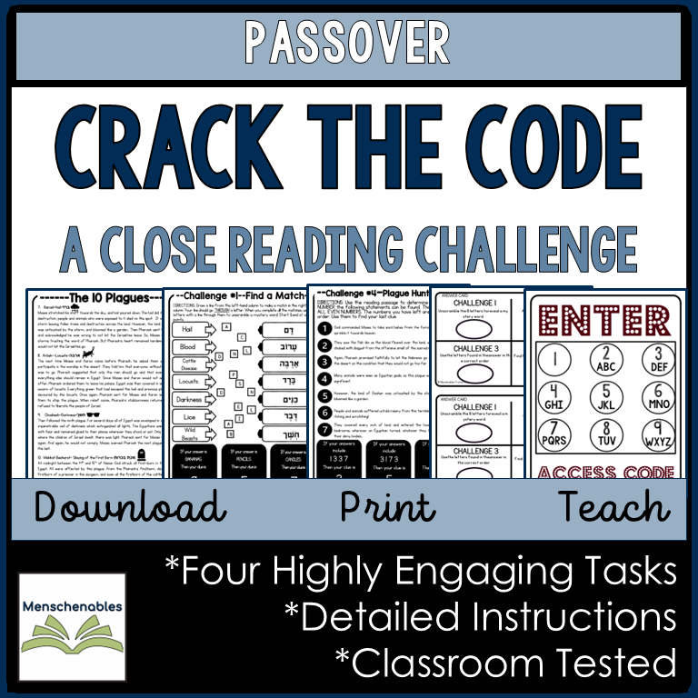 Passover - Crack the Code: Informational Text Reading Challenge - Ten Plagues - 1