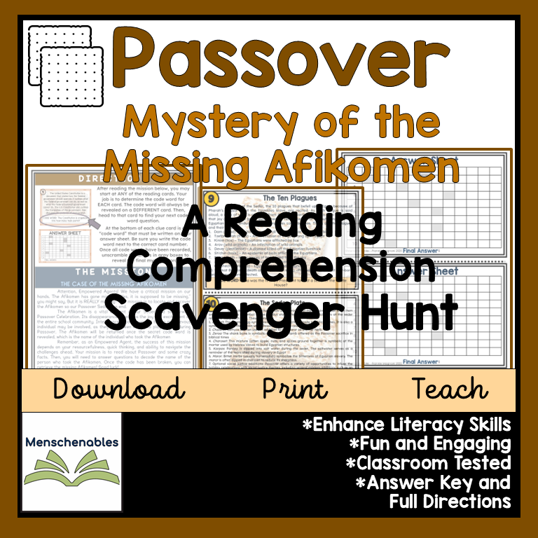 Passover Mystery Challenge - Informational Text - Reading Comprehension - 1