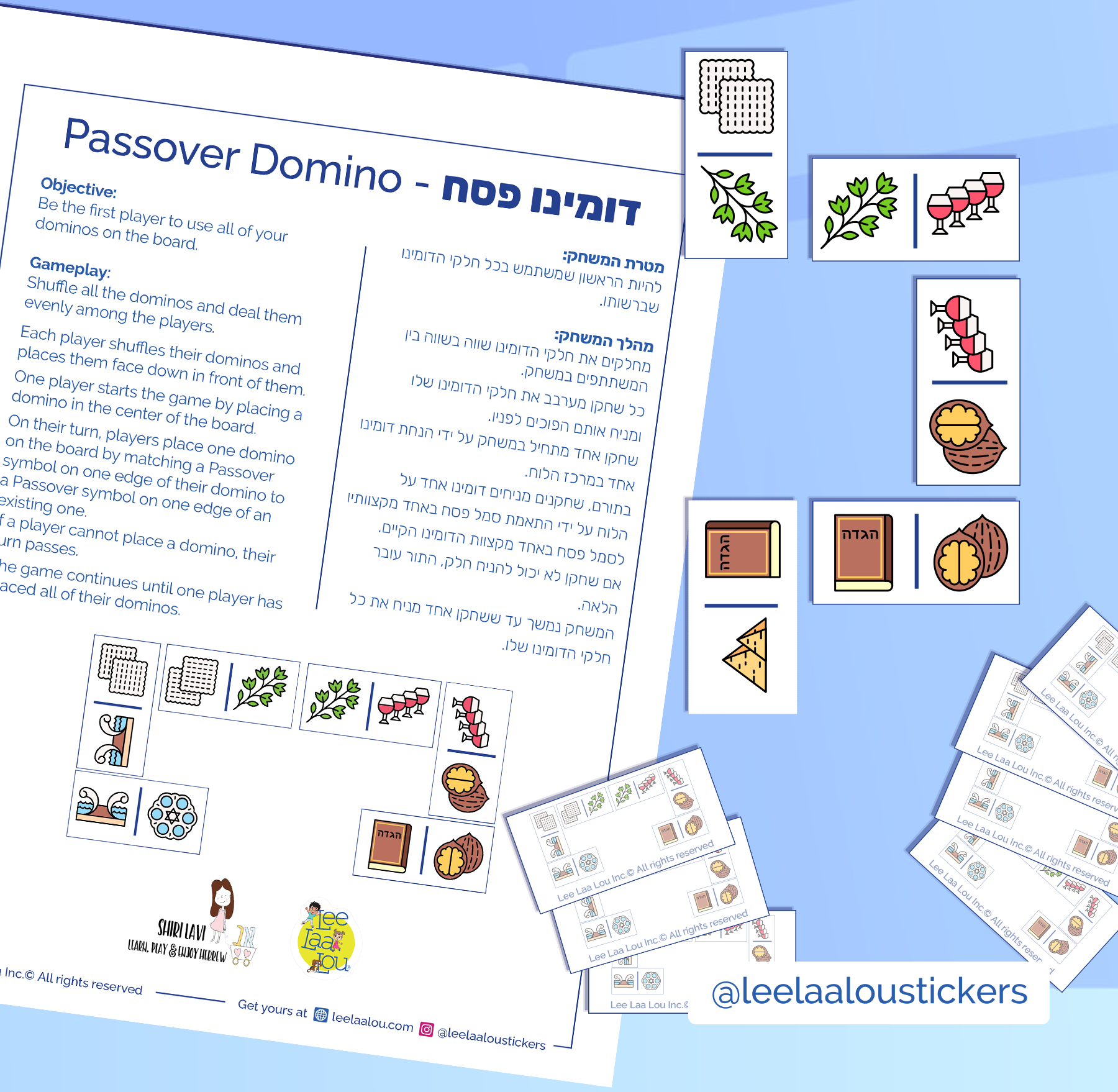 Passover Domino Game - Passover activity for kids