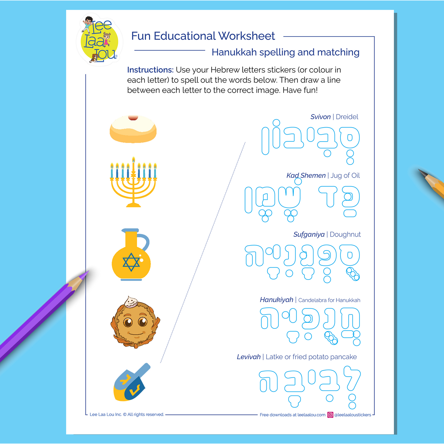 Hanukkah Activity Worksheet - Hanukkah Symbols and Items