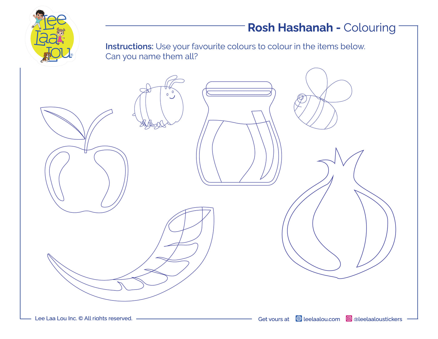 Coloring page for Rosh Hashanah