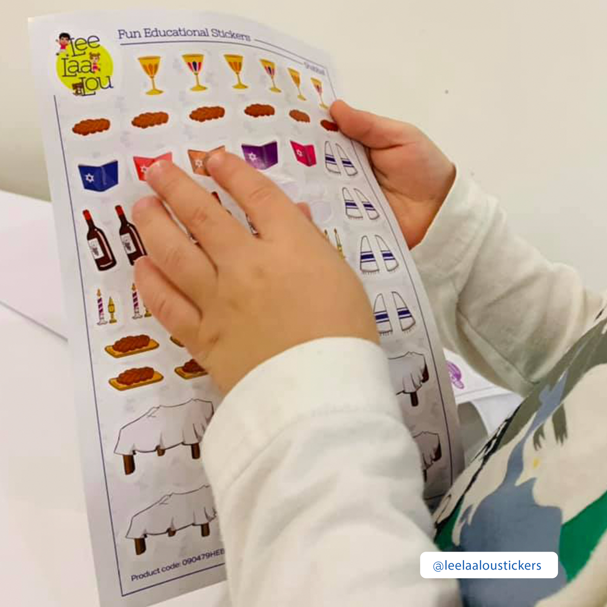 Lee Laa Lou Hanukkah Stickers 100 Pack - Menorah & Candle Stickers For Kids Activities