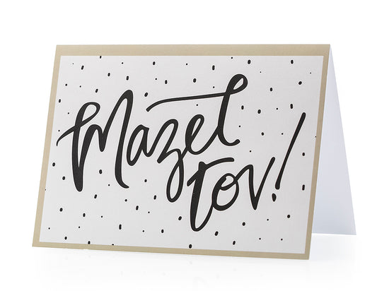 Mazel Tov Greeting Card - Black on White