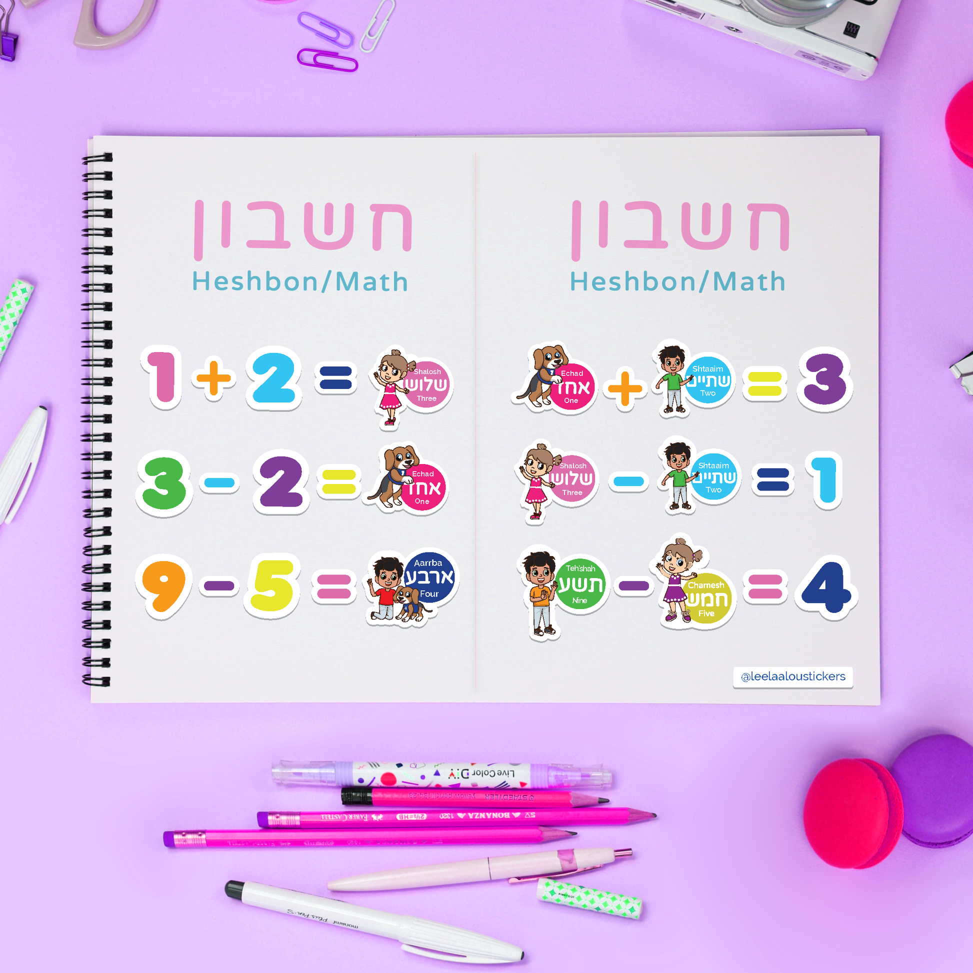 A great example of how to use number stickers in the classroom. Learn math and Hebrew at the same time.