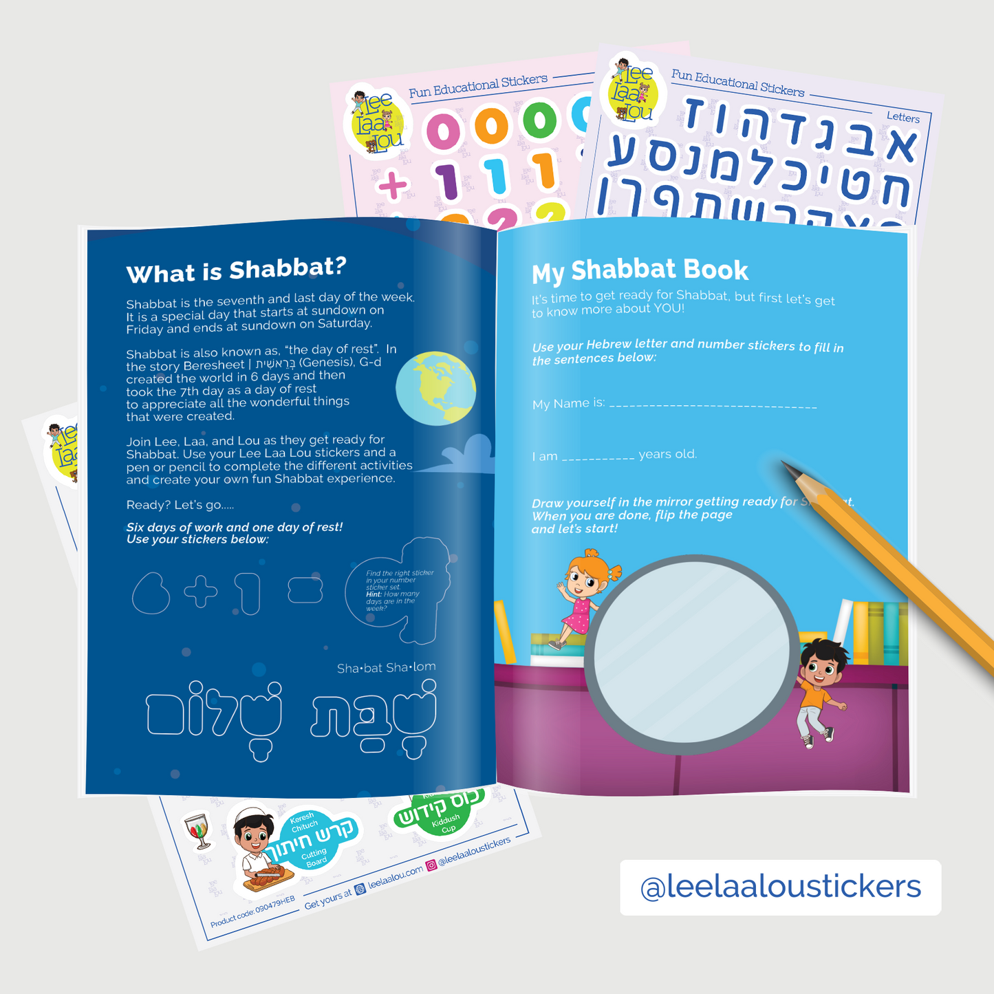 Shabbat Sticker Activity booklet. Geat Shabbat Activity for kids