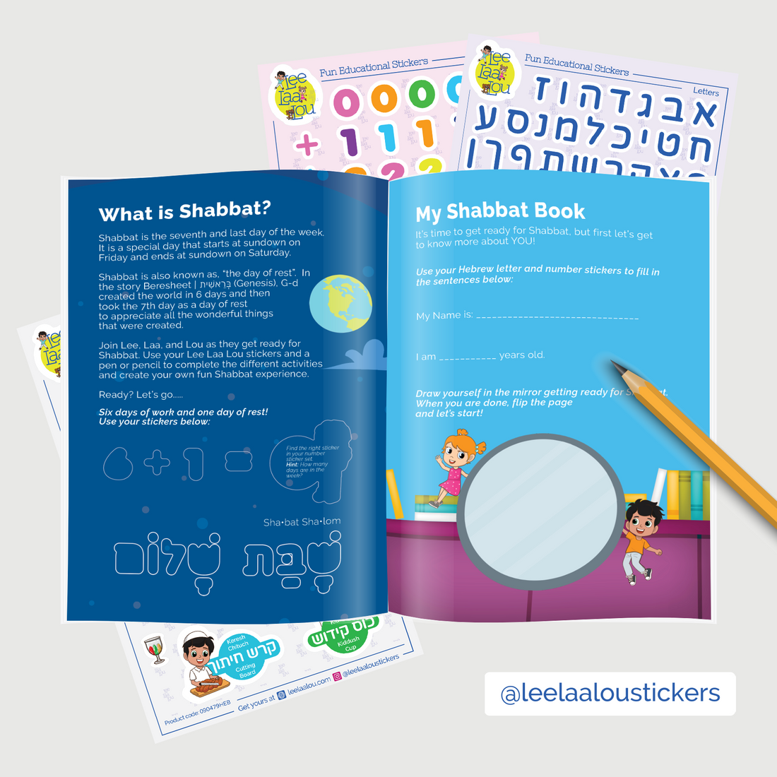 Shabbat sticker activity booklet. Shabbat and kiddush stickers. Learn about Shabbat. Learning activity for kids.